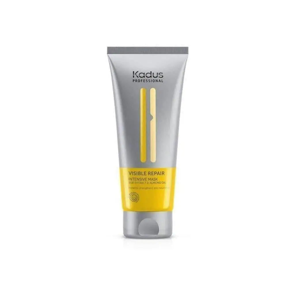 Kadus Visible Repair Intensive Mask tube in silver and yellow packaging, 200ml