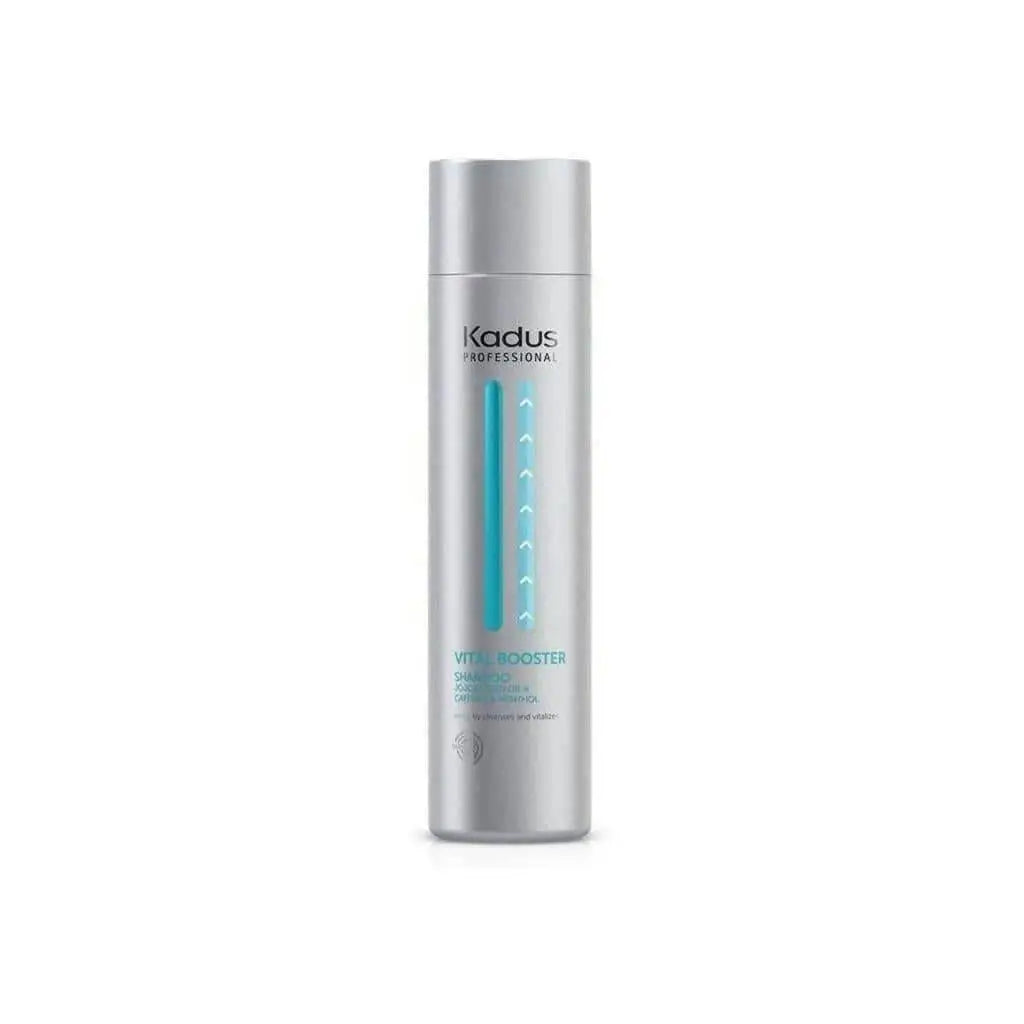 Kadus Vital Boost Shampoo - 250ml, Silver Cylindrical Bottle of Kadus Professional Vital Booster