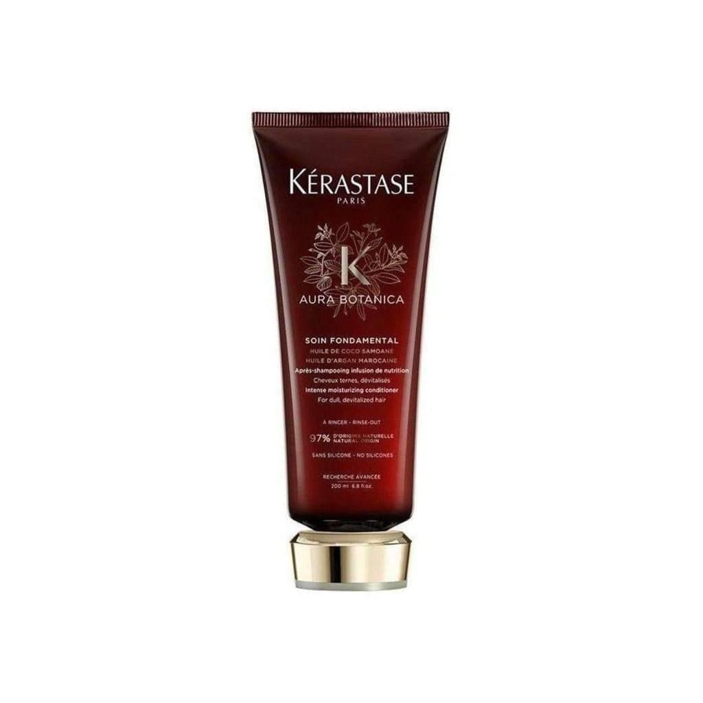 Burgundy Kérastase Aura Botanica Soin Fondamental 200ml tube for luxurious hair care