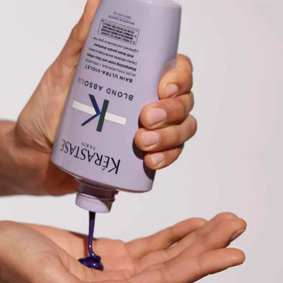 Kerastase Blond Absolu Purple Shampoo - Anti-Brass for Blonde & Gray Hair - Ultra-Violet Toner Shampoo