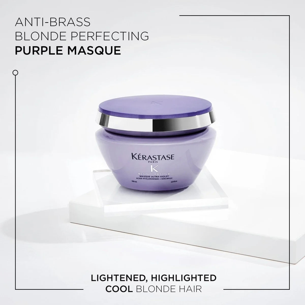 Kérastase Blond Absolu Masque Ultra-Violet Hair Mask 200ml for vibrant, cool-toned blonde hair care.