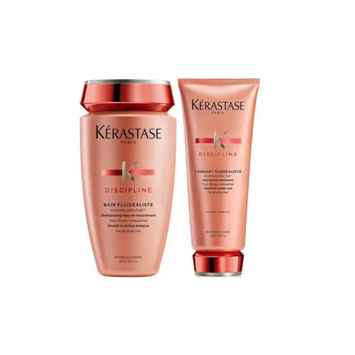 Kérastase Discipline Bundle: Shampoo & Conditioner for Frizzy Unruly Hair. Smooth & Manageable Haircare