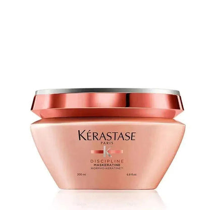 Kerastase Discipline Maskeratine Hair Mask - 200ml in rose gold jar for smooth hair care