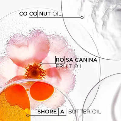 Kerastase Hair Oil Ingredients: Coconut Oil, Rosa Canina, Shore A Butter Oil. Natural Shine, Healthy Hair.