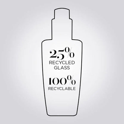 Kerastase Elixir Ultime L’Huile Rose bottle showing 25% recycled glass, 100% recyclable