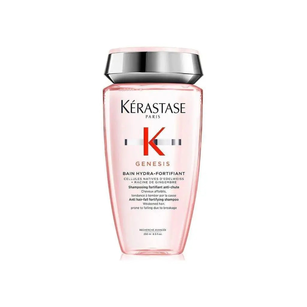 Pink Kérastase Genesis Bain Hydra-Fortifiant Shampoo 250ml with silver cap