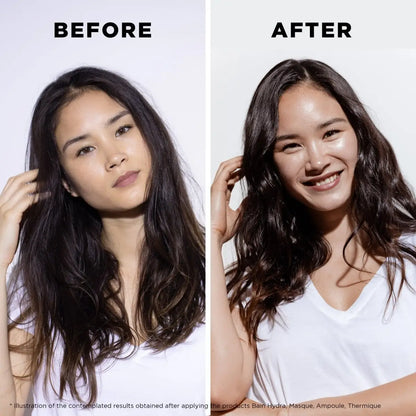 Before and after hair transplant results using Kerastase Genesis Défense Thermique