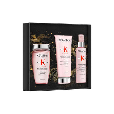 Kérastase Genesis Gift Set: Hair Strengthening Shampoo, Conditioner & Blow Dry Primer. Shop Now!