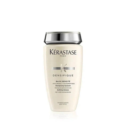 Bottle of Kérastase Densifique Bain Densité shampoo 250ml with a silver cap