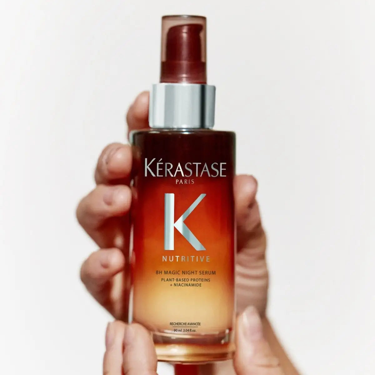 Kérastase Nutritive 8H Night Serum 90ml revitalizes dry hair overnight with deep nourishment for silky smooth results.