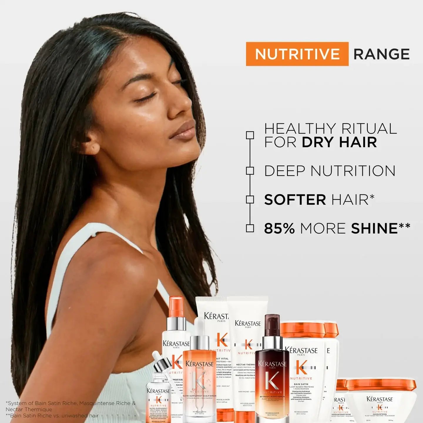 Revitalize your hair overnight with Kérastase Nutritive 8H Night Serum 90ml, designed for deep nourishment of dry hair.