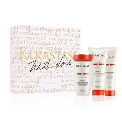 Kerastase Nutritive Haircare Gift Set for Dry Hair | Hydrating Shampoo, Conditioner, and Blow Dry Primer