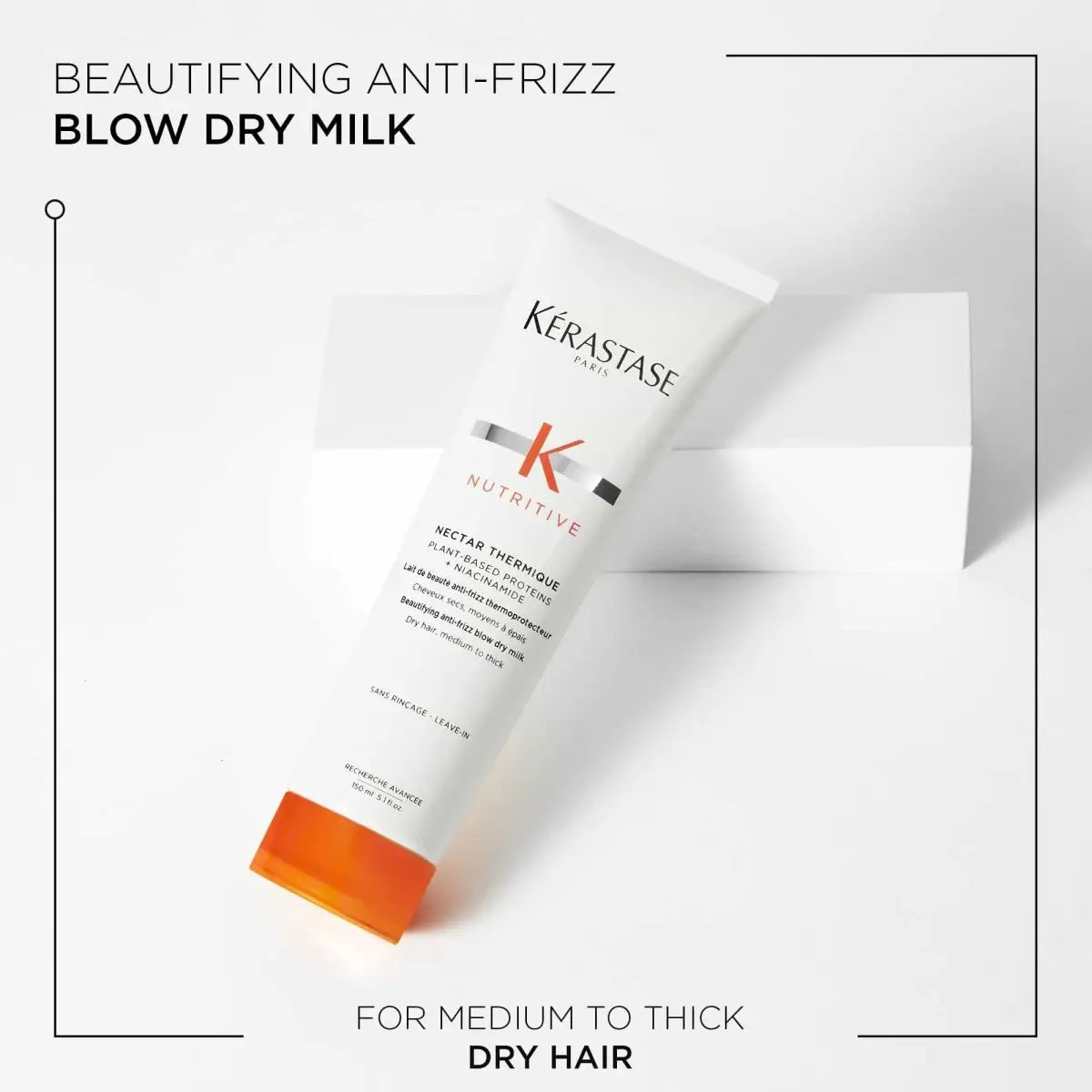 White tube of Kérastase Nutritive Nectar Thermique Blow-Dry Primer 150ml with orange base