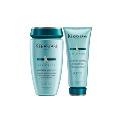 Kérastase Resistance Force Architecte Bundle: Shampoo & Conditioner for Damaged Hair Repair, Strengthening, & Anti-Breakage.