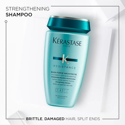 Kérastase Resistance Shampoo for Damaged Hair: Strengthens, Repairs Split Ends. Professional Strengthening Shampoo