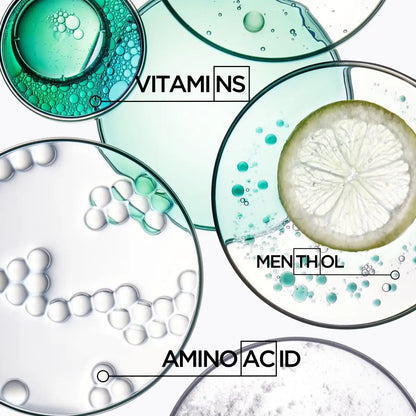 Collage of vitamins, menthol, amino acids for Kerastase Specifique Bain Prevention Shampoo