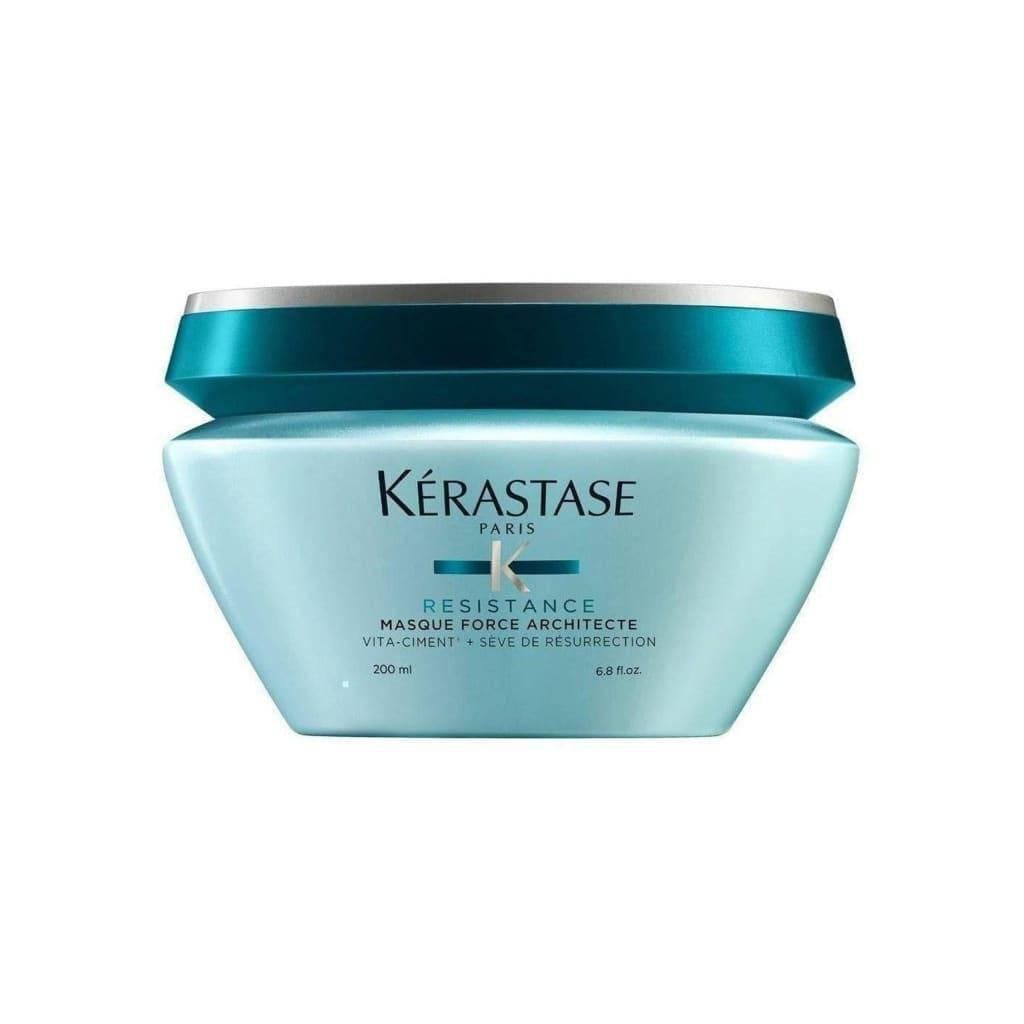 Teal and light blue Kérastase hair mask 200ml from the Resistance line