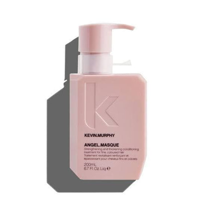 Pink bottle of Kevin Murphy Angel.Masque 200ml hair deep conditioning treatment with pump