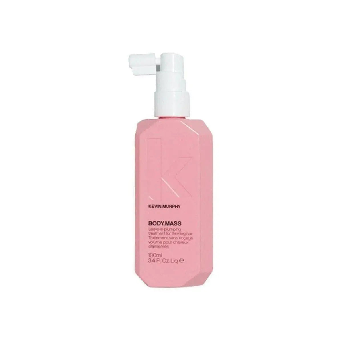 Pink bottle of Kevin Murphy Body.Mass Leave-In Treatment Spray 100ml for hair thickening