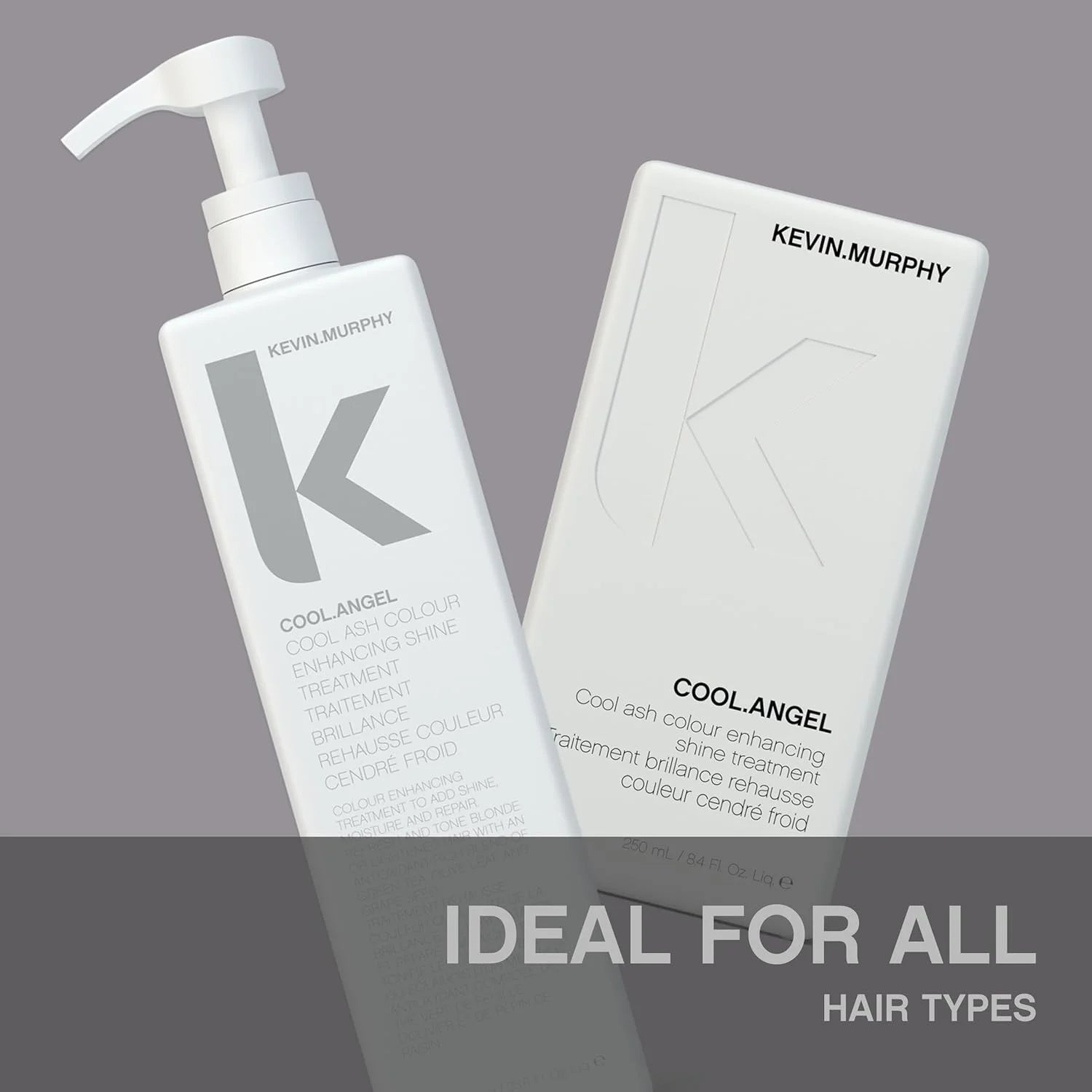 Kevin Murphy Cool.Angel Treatment 250ml (Sulphate Free) enhances cool tones for blonde, brunette, and grey hair.