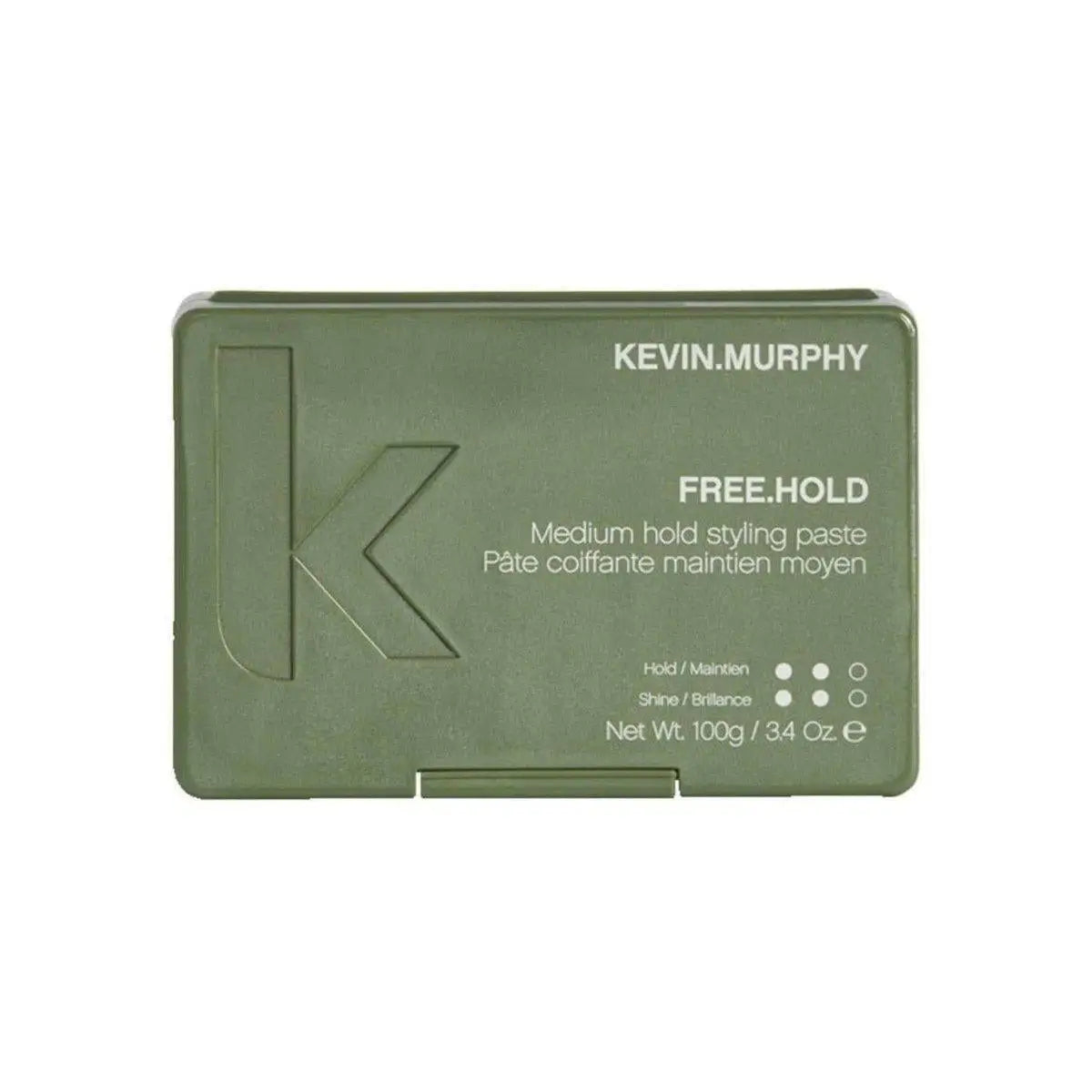 Green container of Kevin Murphy Free.Hold Paste 100g for medium hold and hair health