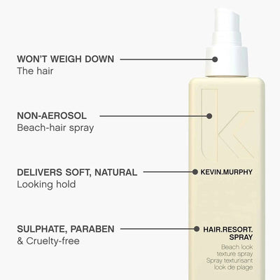 Kevin Murphy Hair Resort Spray - Beach Wave Texturizing Spray, Sulphate-Free