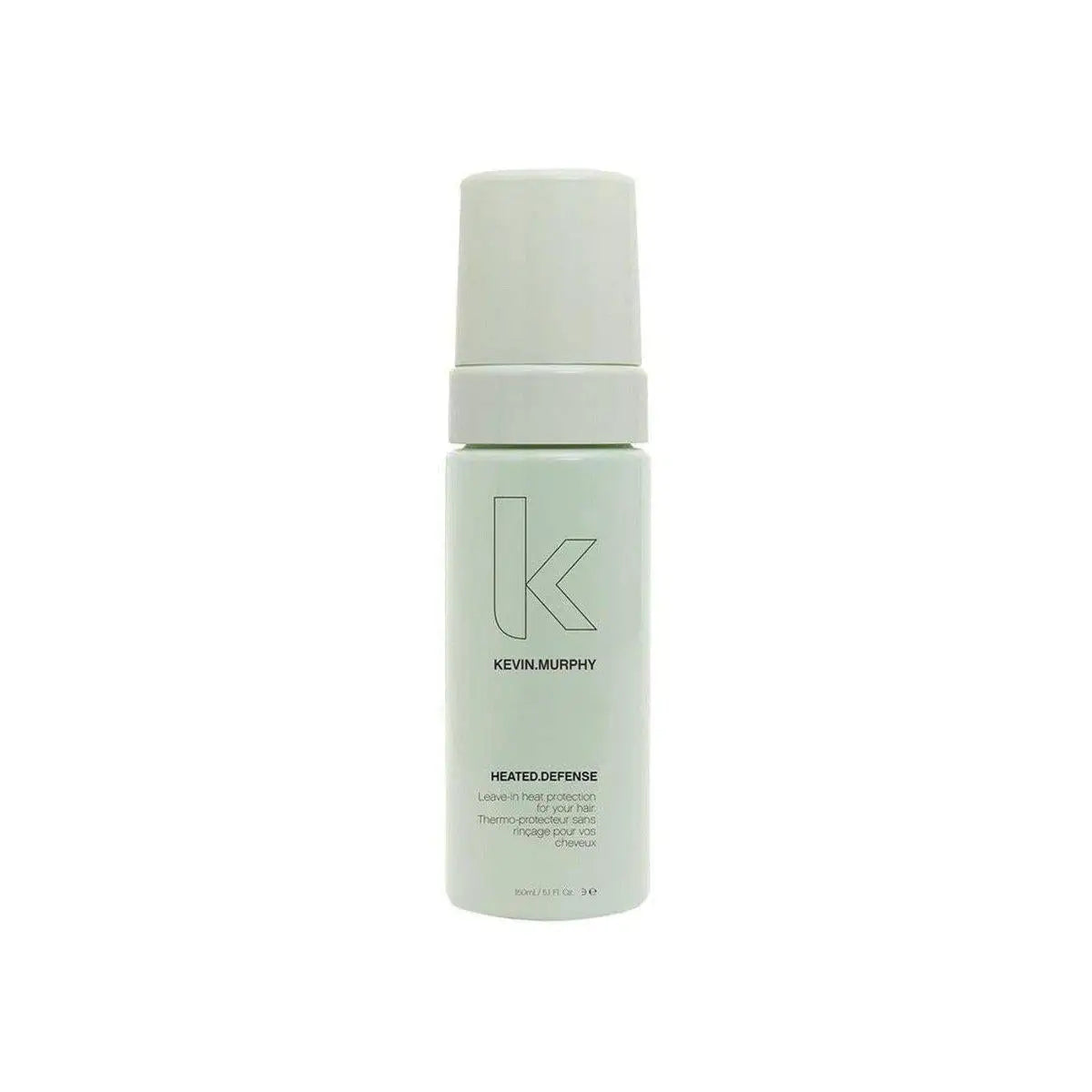 Pale green Kevin Murphy Heated.Defense 150ml bottle, leave-in treatment foam for hair protection