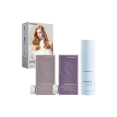 Kevin Murphy Hydrate Trio & Bedroom Hair: Shampoo, Conditioner, Hairspray Gift Set. Hydrating Hair Care.
