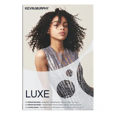 Kevin Murphy Luxe Hair Repair Set - Shampoo, Conditioner & Young Again Oil. Curly Hair focus.