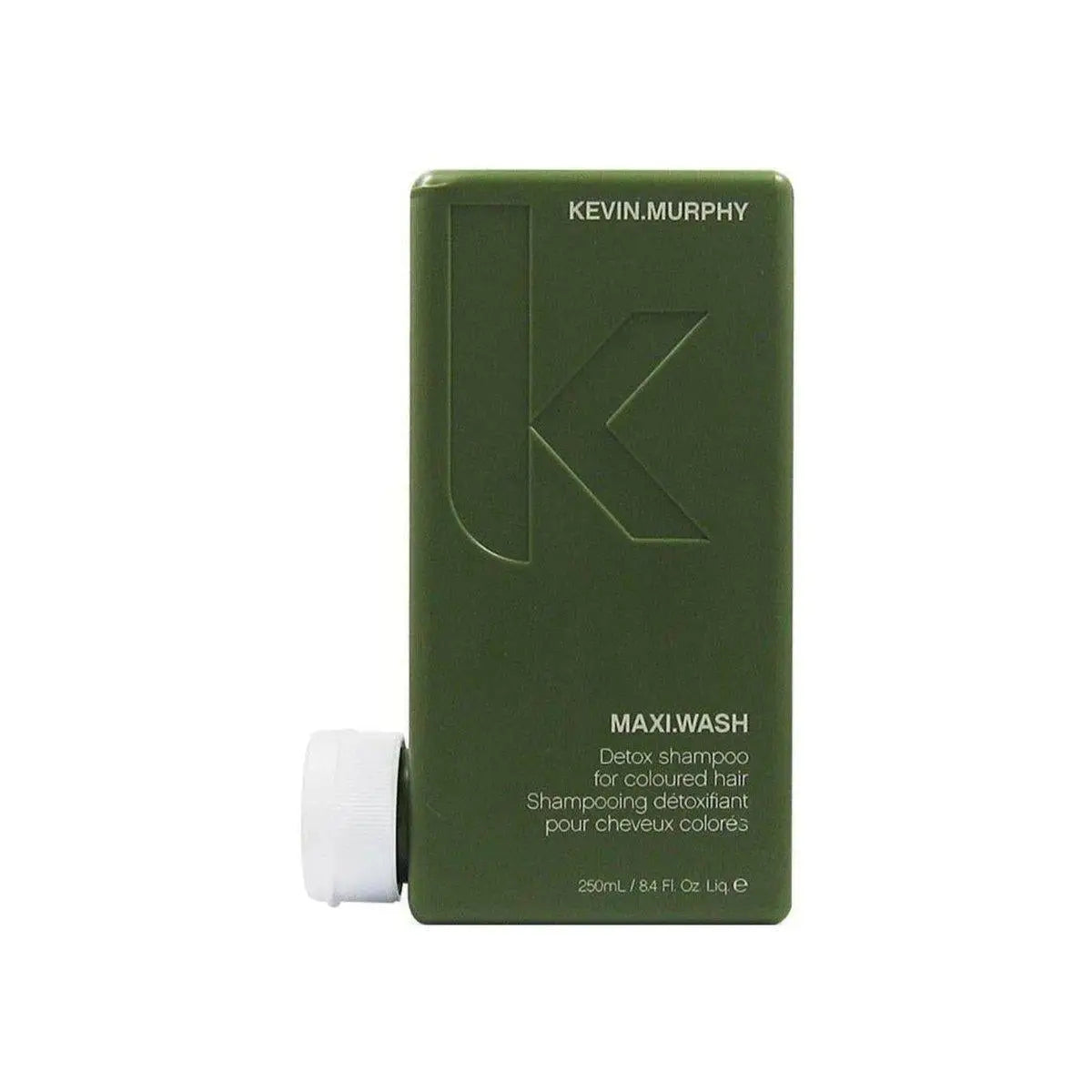 Green bottle of Kevin Murphy Maxi.Wash Shampoo 250ml, ideal detox for colored hair