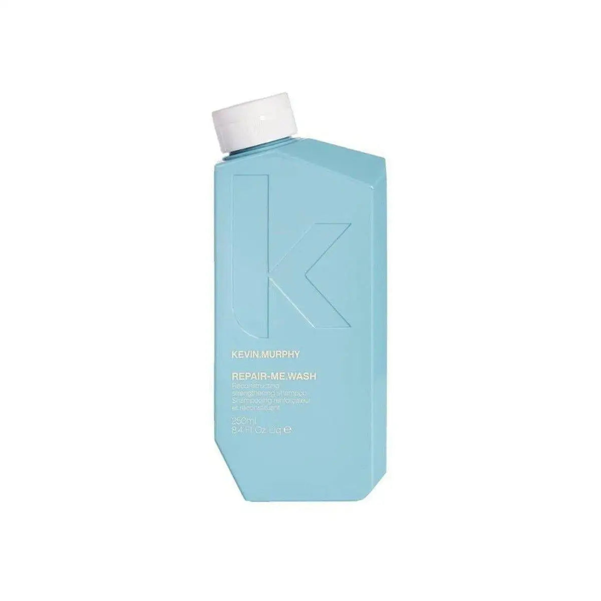 Light blue Kevin Murphy Repair-Me.Wash shampoo bottle, 250ml, for repair and wash treatment