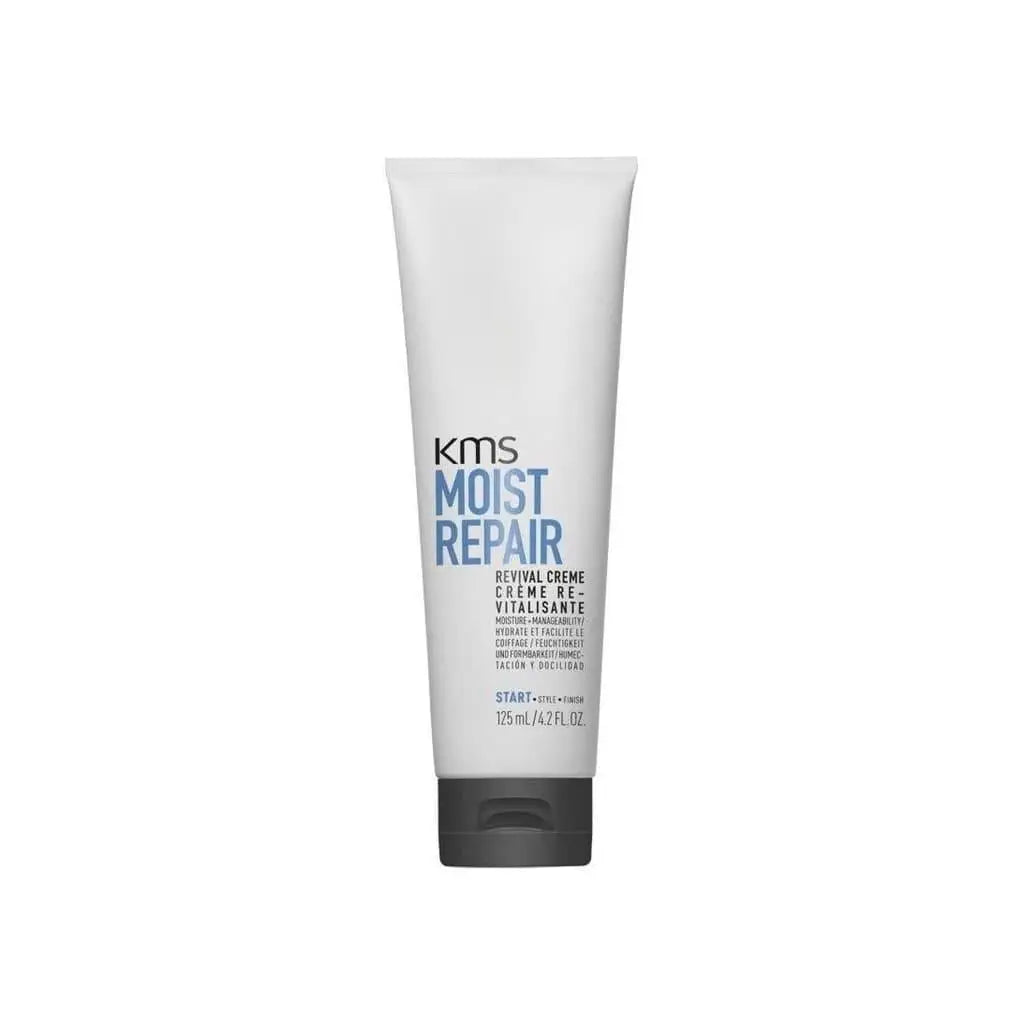 White tube of KMS Moist Repair Revival Creme - 125ml for healthy, hydrated hair