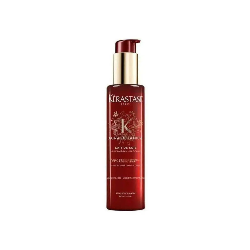 Burgundy Kérastase Aura Botanica Lait De Soie 150ml bottle with gold cap nourishing leave-in milk