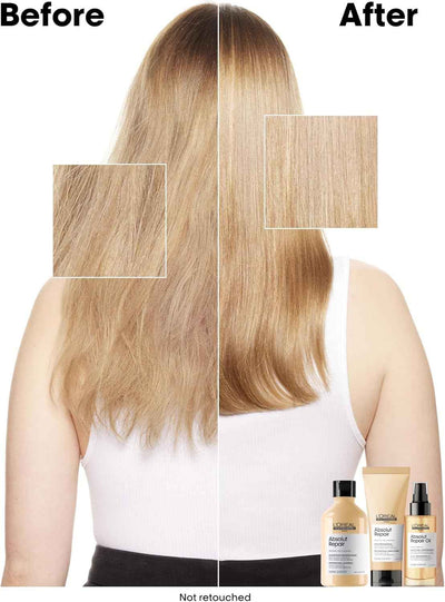 L'Oreal Absolut Repair: Before & After Hair Transformation. Damaged Hair Repair Results with L'Oreal Absolut Repair Products.