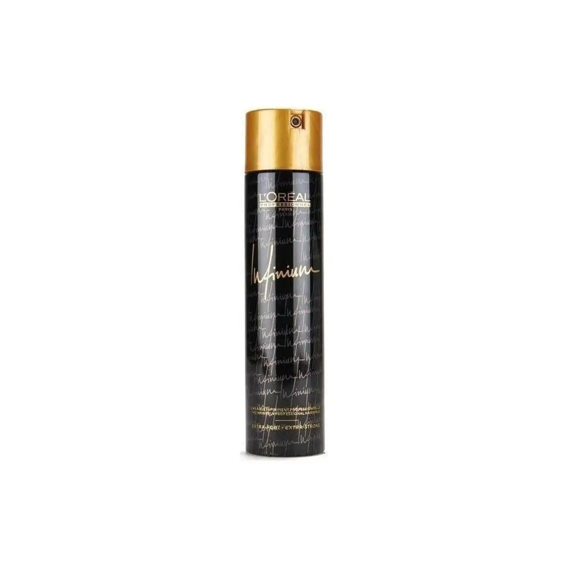 L’Oréal Professionnel black aerosol spray can with gold cap, L’Oreal Infinium 300ml