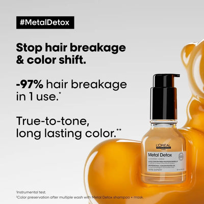 L'Oreal Metal Detox Oil 50ml: Stop Hair Breakage & Color Shift! Professional Hair Oil with Color Protection & Metal Detox Benefits.