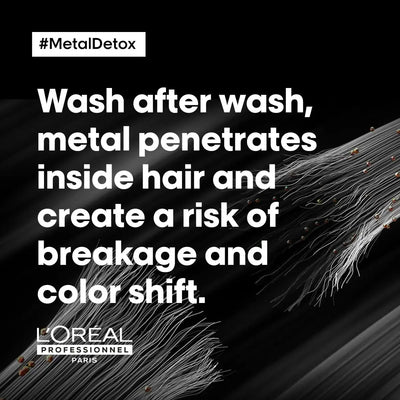 L'Oreal Metal Detox: Stop Hair Breakage & Color Shift from Metal Buildup. Professional hair care for stronger, vibrant hair.
