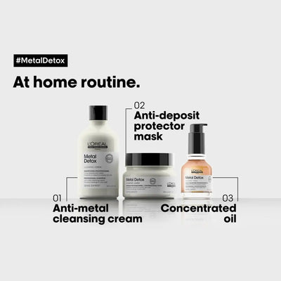 L'Oréal Metal Detox Routine: Anti-Metal Shampoo, Mask, Oil for Detoxifying & Protecting Hair