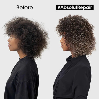 L'Oreal Absolut Repair: Before & After Hair Transformation. Damaged vs Healthy, Shiny Curly Hair.