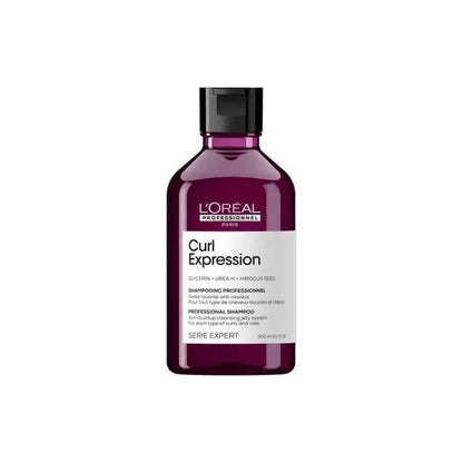 Purple bottle of L’Oréal Professionnel Curl Expression Anti-Buildup Cleansing Jelly Shampoo