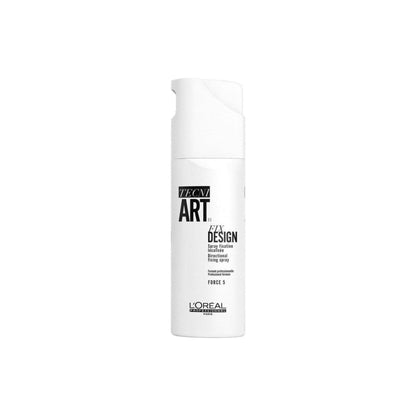 White cylindrical bottle of L’Oreal Tecni Art Fix Design hair spray, 200ML, l’oréal professionnel