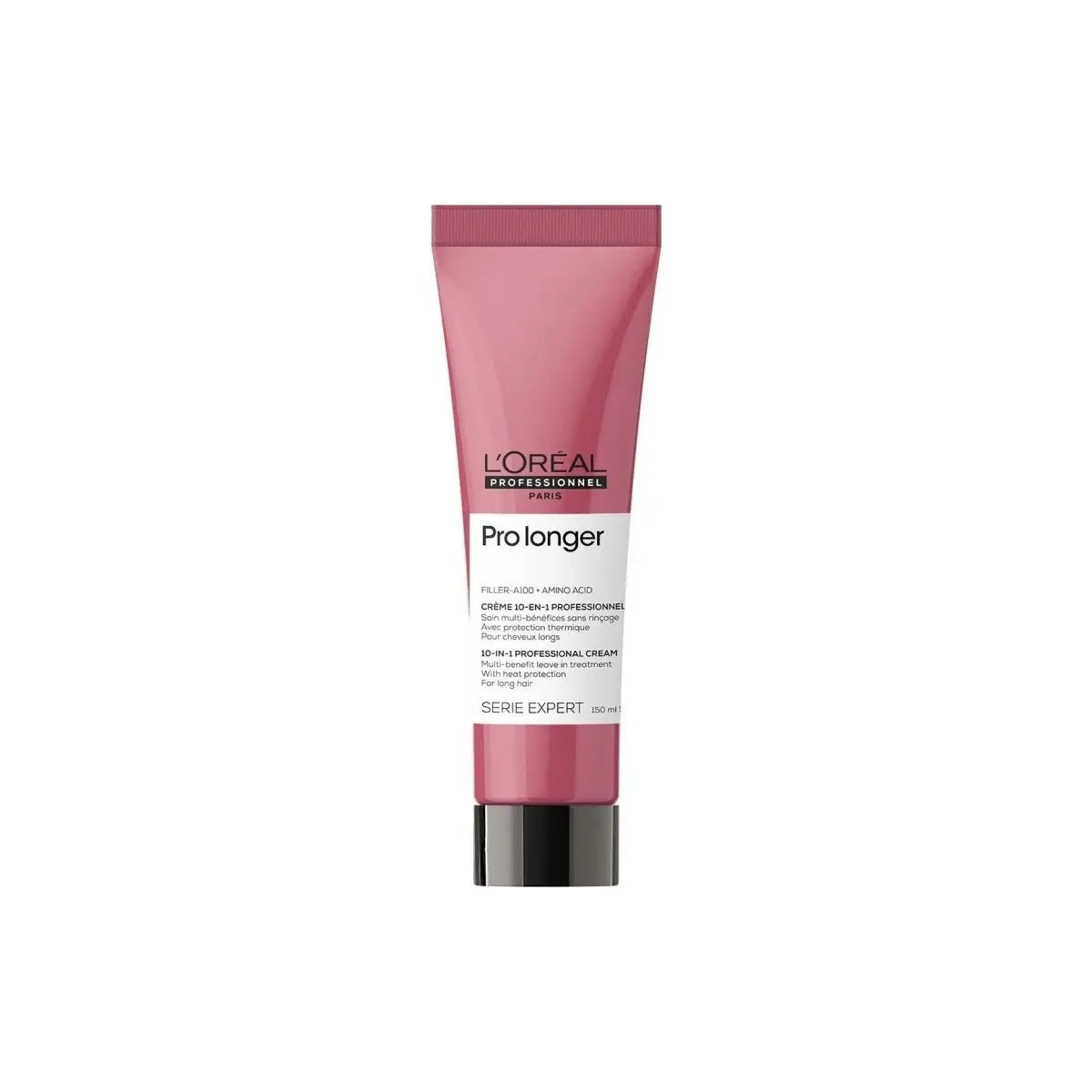 Pink tube of L’Oreal Professionnel Pro Longer Leave-In Cream for hair length renewal