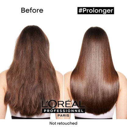 Before and after hair treated with L’Oréal Professionnel Pro Longer Leave-In Cream