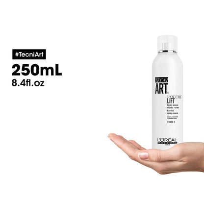 Loreal Professional Tecni Art Volume Lift 250ml aerosol can for superior hair volume