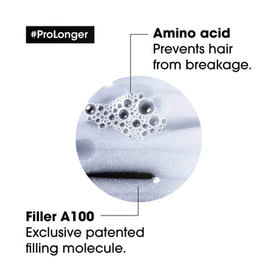 L'Oreal Pro Longer: Amino Acid & Filler A100 Hair Repair. Prevents Breakage, Strengthens Long Hair. Exclusive Patented molecule.