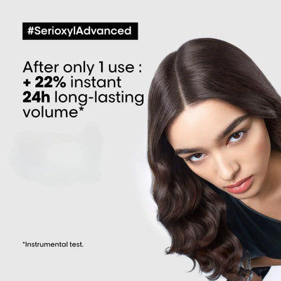 L'Oréal Serioxyl Advanced: +22% Instant Volume for Thinning Hair. 24h Long Lasting Volume. See results after 1 use! 