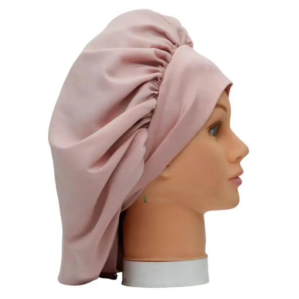 Luxurious Armani Satin Sleep Bonnet Dusty Pink - Shampoo