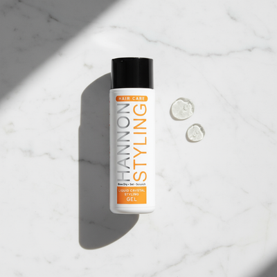 Marble flat lay with gel dollops