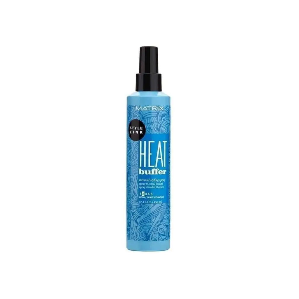Matrix Biolage Style Link Heat Buffer Thermal Spray 250ml blue spray bottle