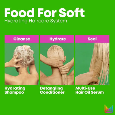 Matrix Food For Soft: Hair Hydration System - Cleanse, Hydrate, Seal with Shampoo, Conditioner, Oil Serum.